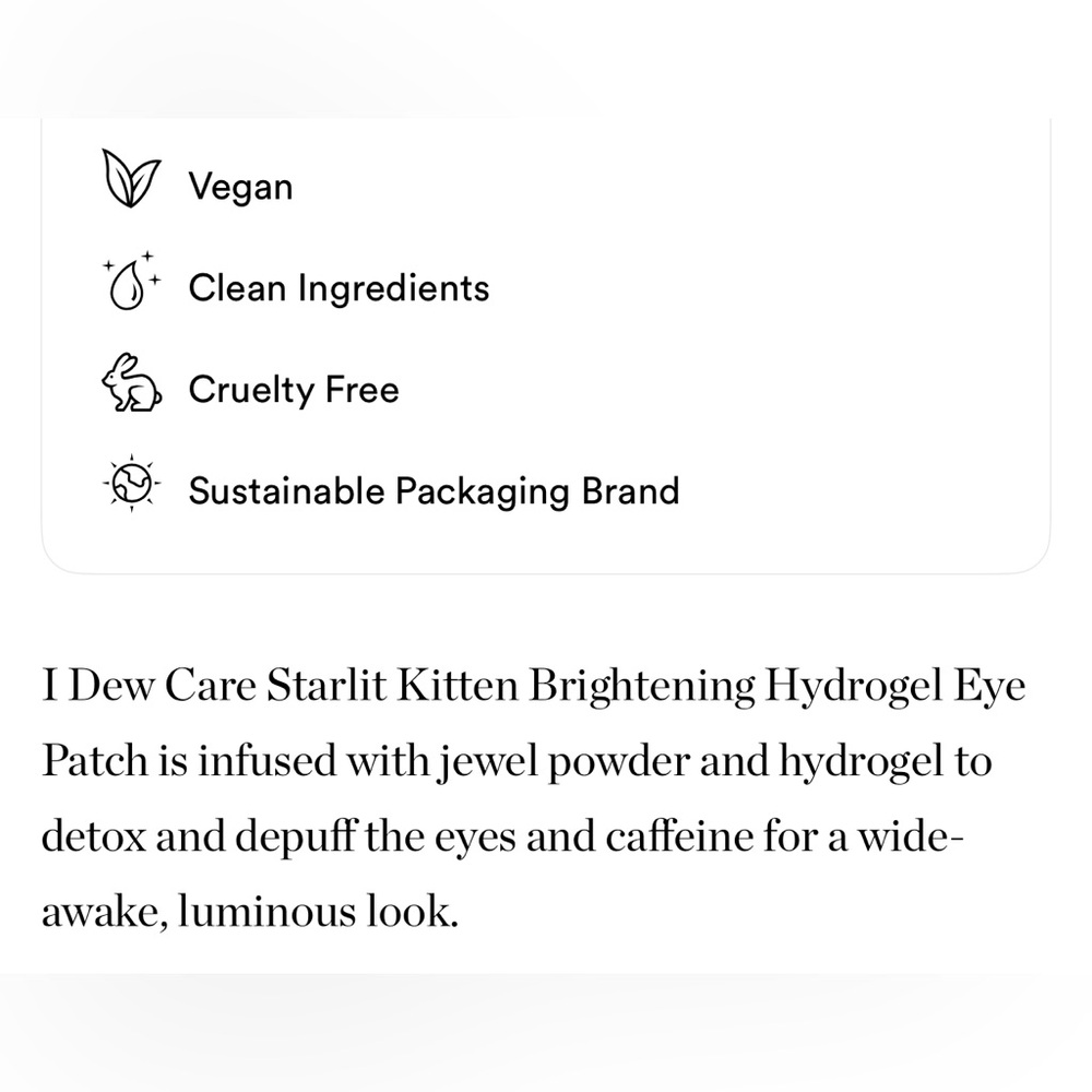 $3β€οΈβπ₯ Dew Care Starlit Kitten Brightening Hydrogel Eye Patch π NEW - Picture 6 of 8